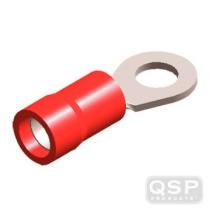 Kabelskor ''Ring'' Isolerade Röd M4 (5st) QSP Products